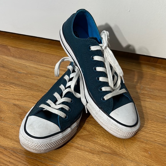 dark blue converse sneakers
